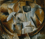Abstracionismo, G. Braque, Copo na mesa, 1909