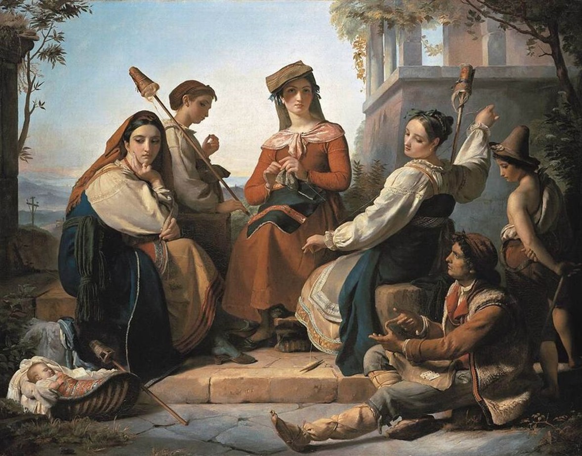 Navez, François-Joseph - Women Spinning in Fondi - 1845 - Neue Pinakothek, Munich